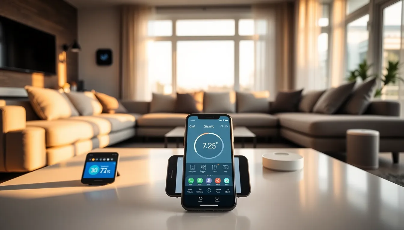 modern living room featuring a home automation system and smart devices.