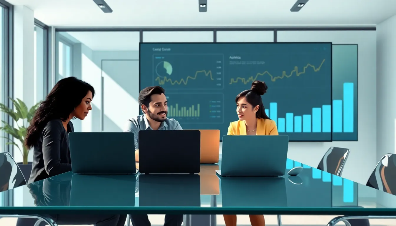 diverse team collaborating on technical SEO strategies in a modern office.